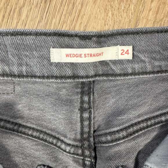 Levi’s Wedgie Straight Jeans Grey High Rise W24 L28 Vintage Fit Denim - Picture 4 of 8